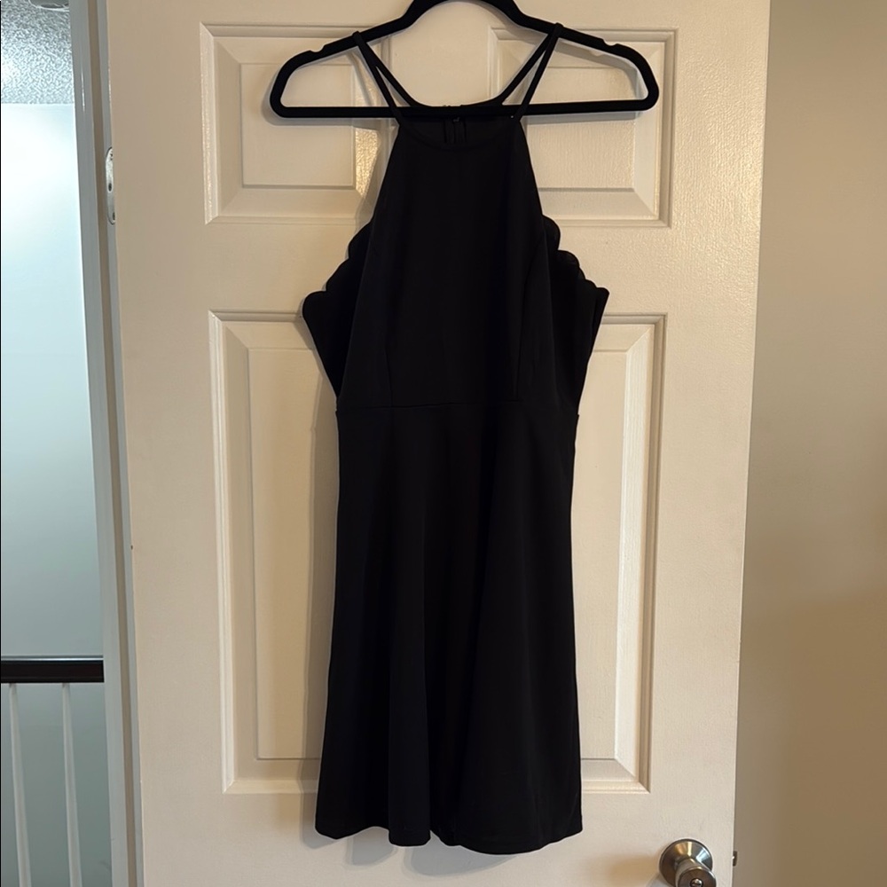 Elegant Black Halter Dress